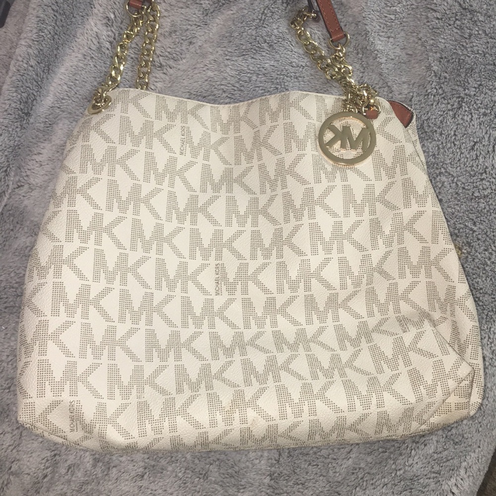 White MK Bag & Wallet